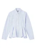 GANNI stripe peplum cotton shirt - Blue
