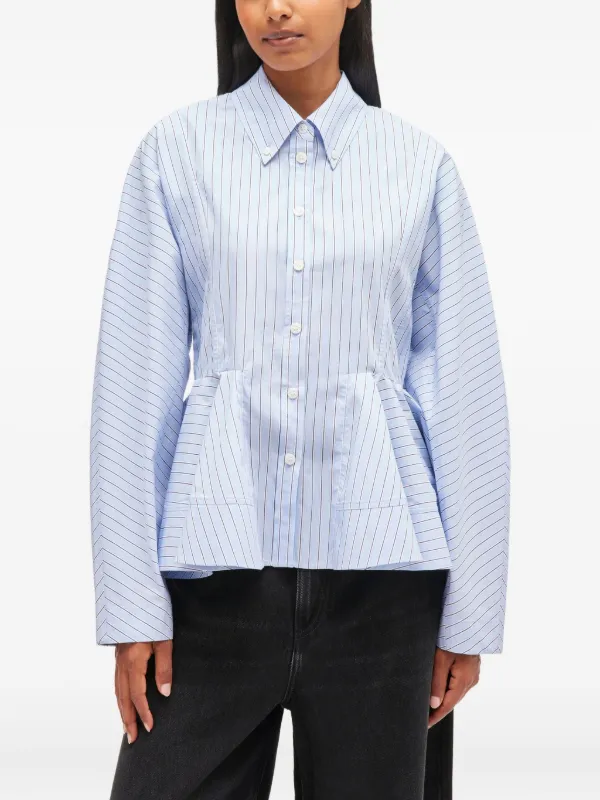 GANNI ストライプ シャツ | ブルー | FARFETCH JP