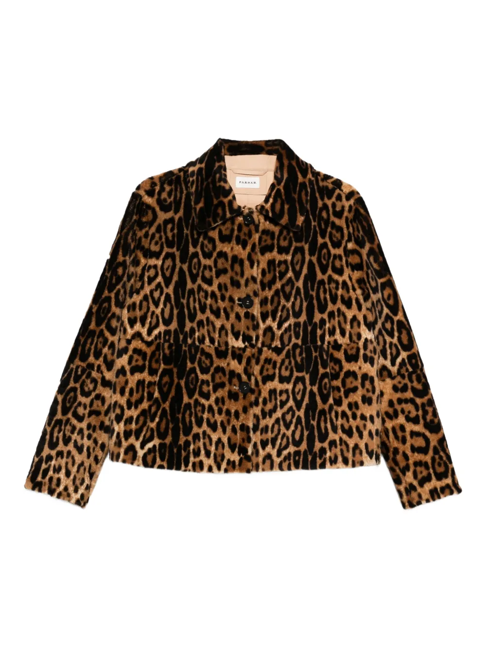 leopard-print leather jacket
