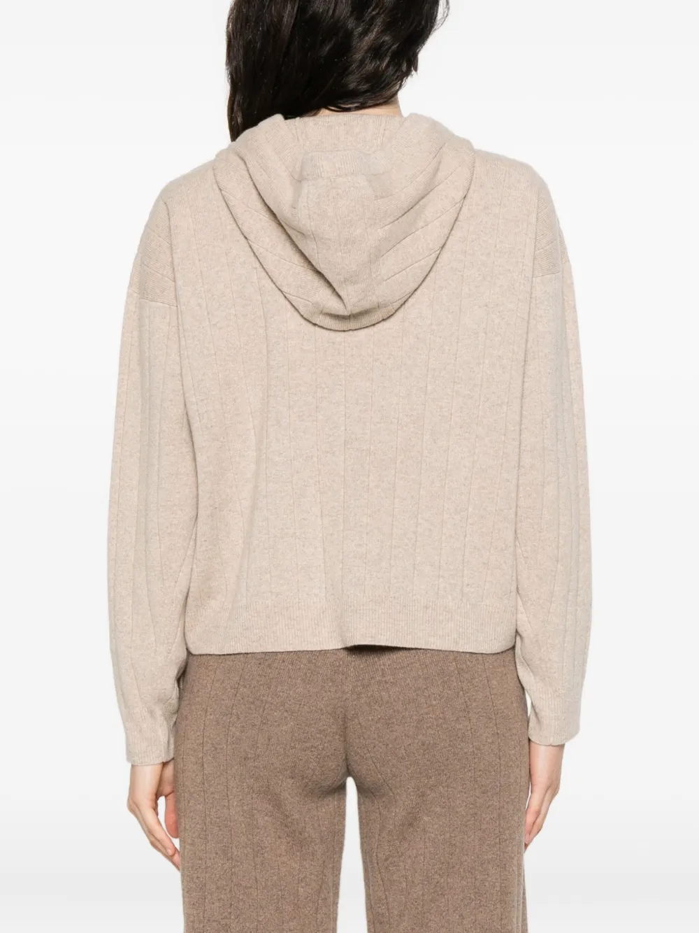 Max Mara Ribgebreide hoodie Beige
