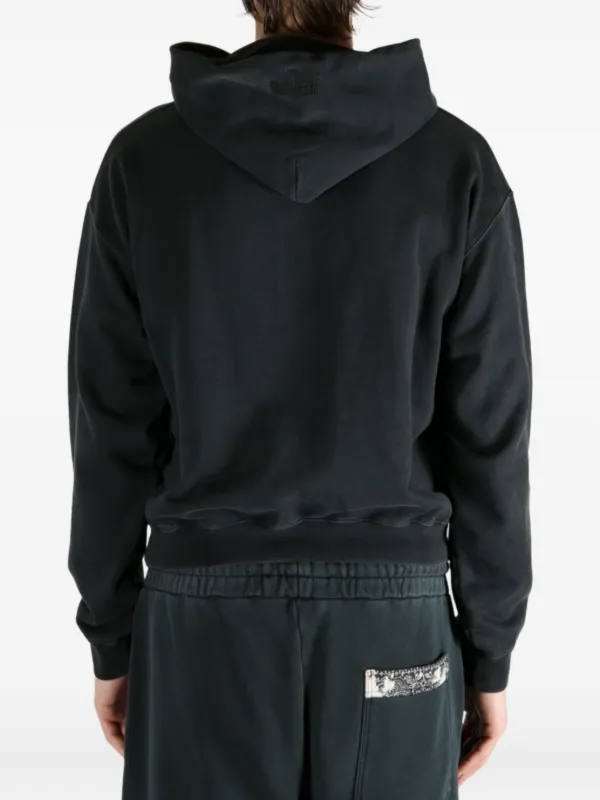VETEMENTS text-print zip-up Hoodie | Black | FARFETCH
