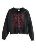 VETEMENTS text-print zip-up hoodie - Black