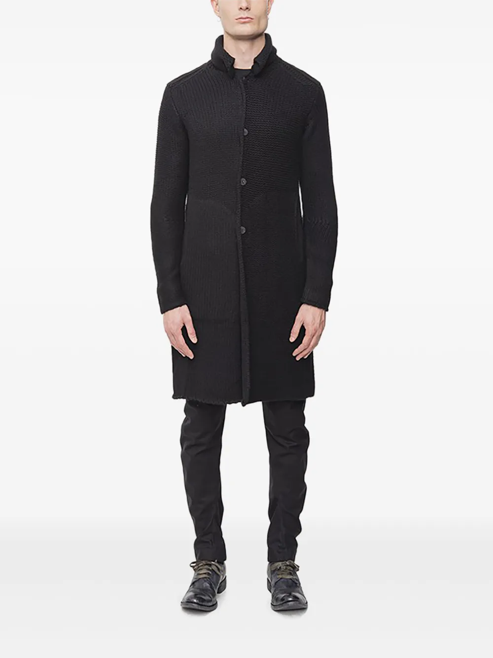 Devoa roll-neck knitted cardigan | Black | Image 1