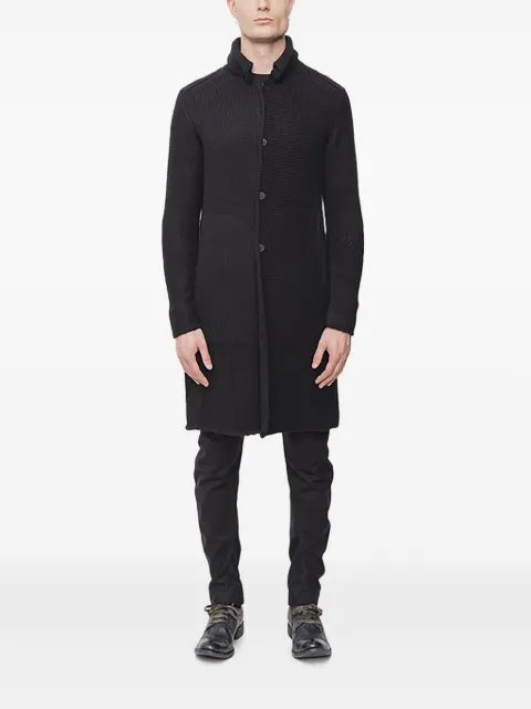 Devoa roll-neck knitted cardigan 