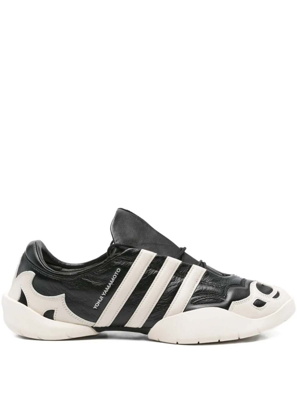 Y-3 leather flame trainers Black