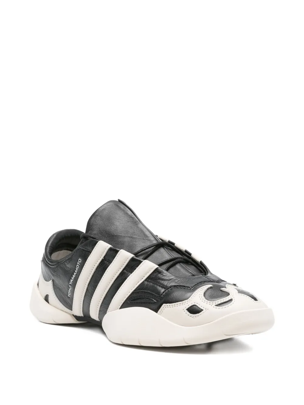 Y-3 Leather Trainers In Black