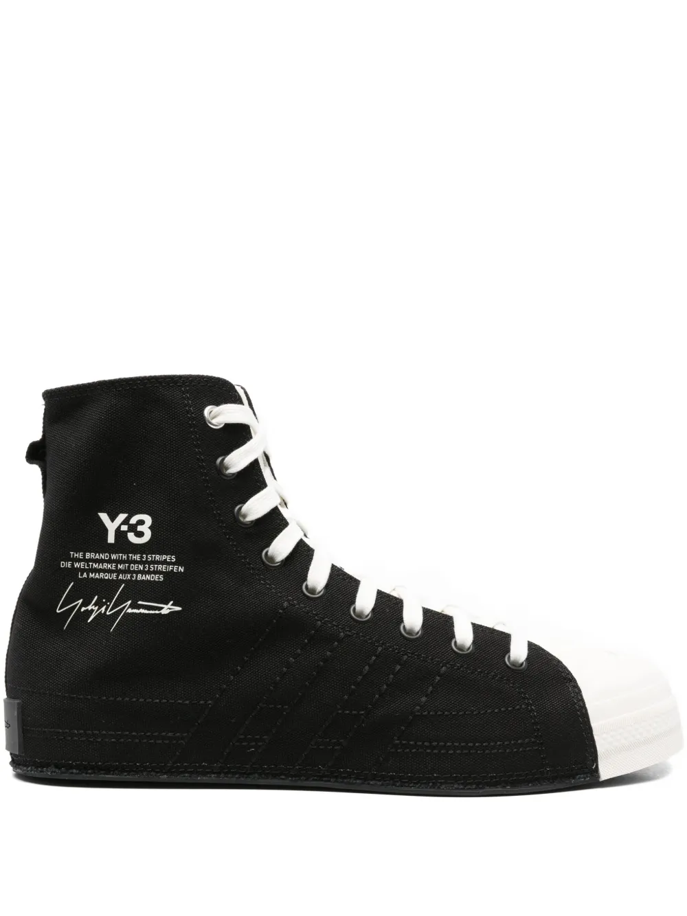 Y-3 high-top natural rubber trainers Black