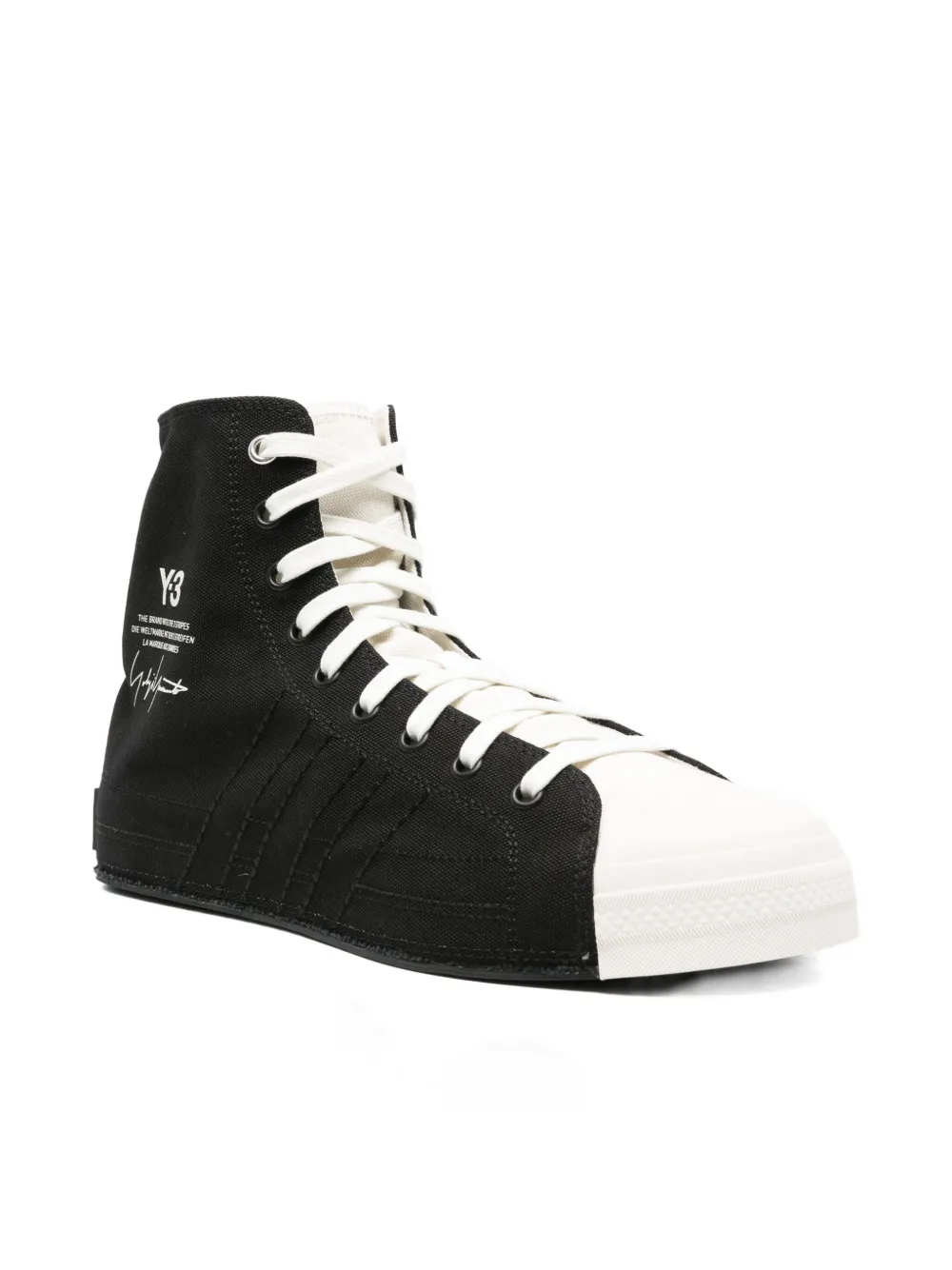 Y-3 high-top natural rubber trainers Black