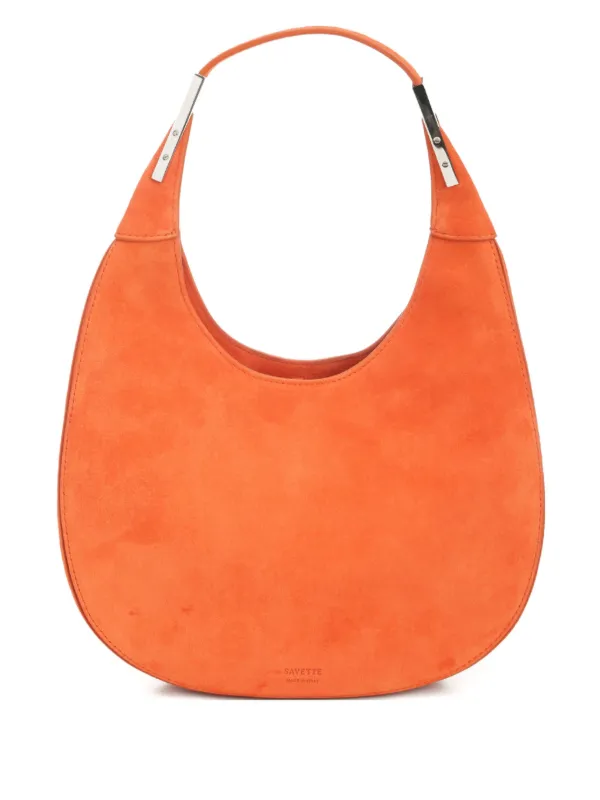 Savette Florence Crescent-shaped Shoulder Bag in Orange