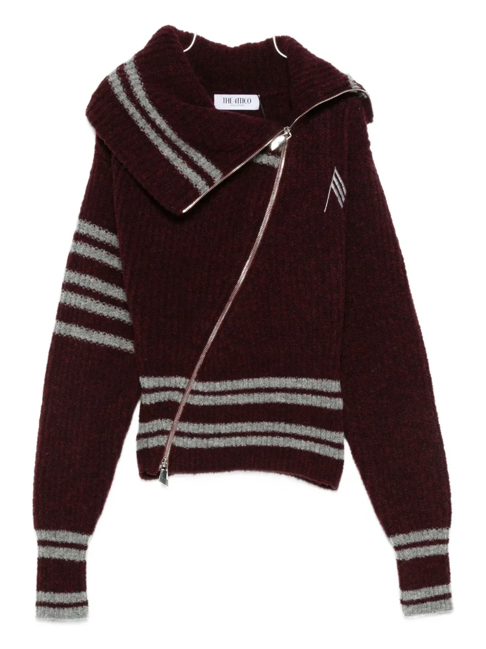 Attico Cardigan Burgundy In Burgundy