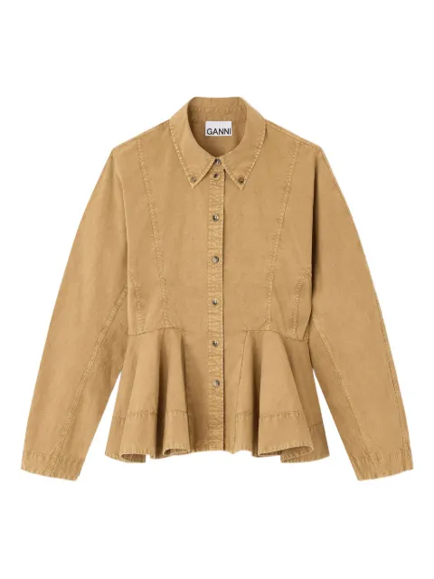 GANNI peplum cotton shirt