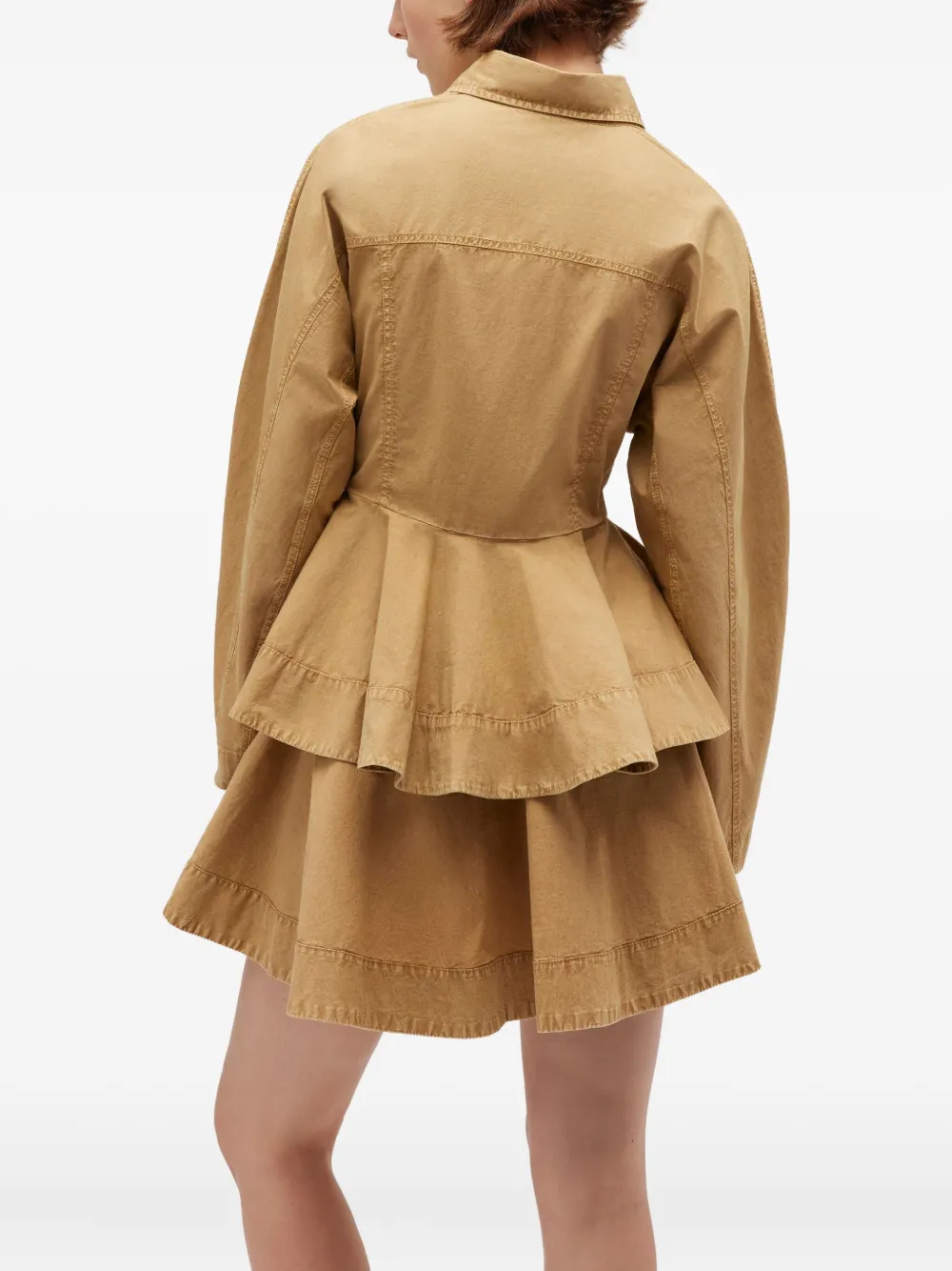 GANNI Peplum blouse Beige