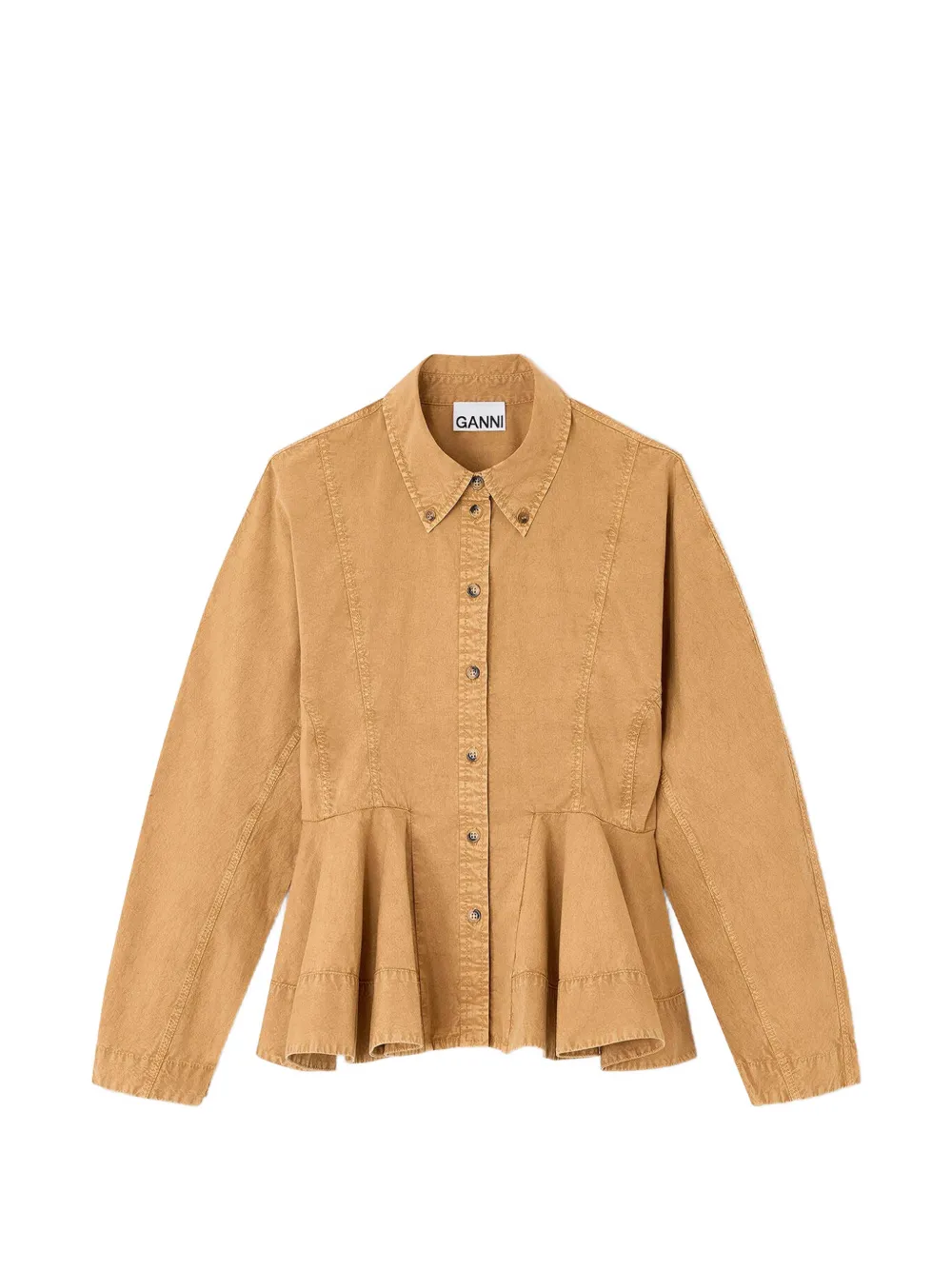 GANNI Peplum blouse Beige