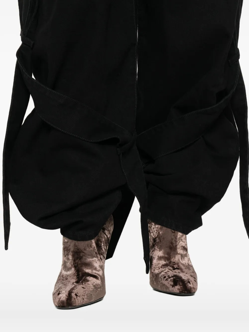 The Attico Jeans met gestrikt detail en vlakken Zwart