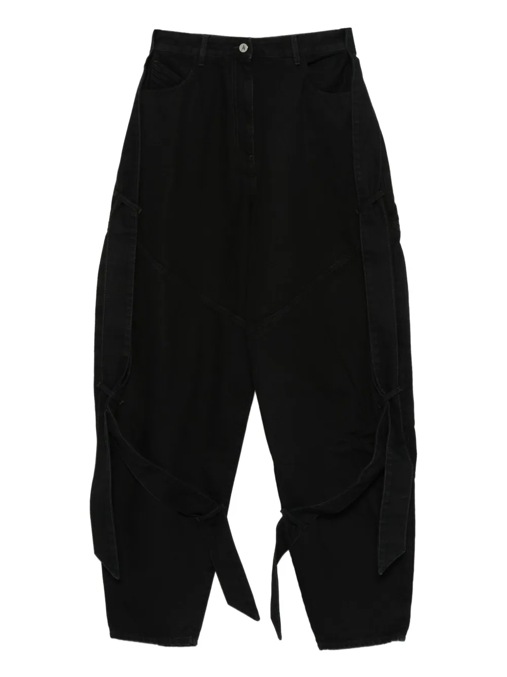 The Attico Jeans met gestrikt detail en vlakken Zwart