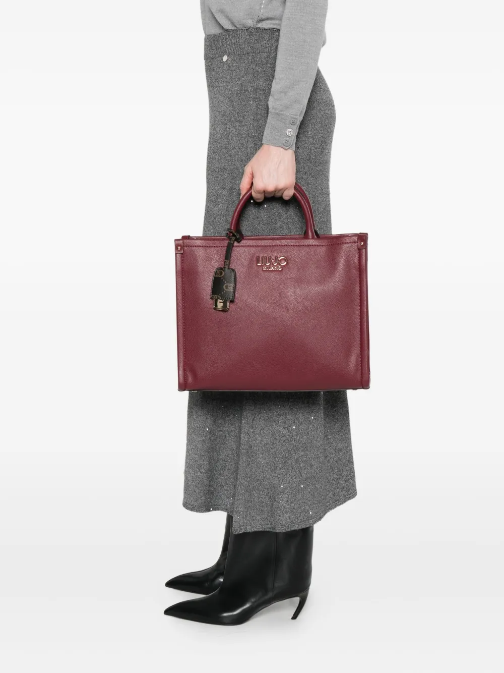 LIU JO medium logo-plaque tote bag - Rood