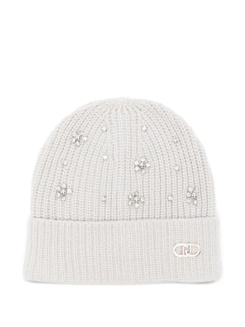 LIU JO crystal-embellished ribbed beanie