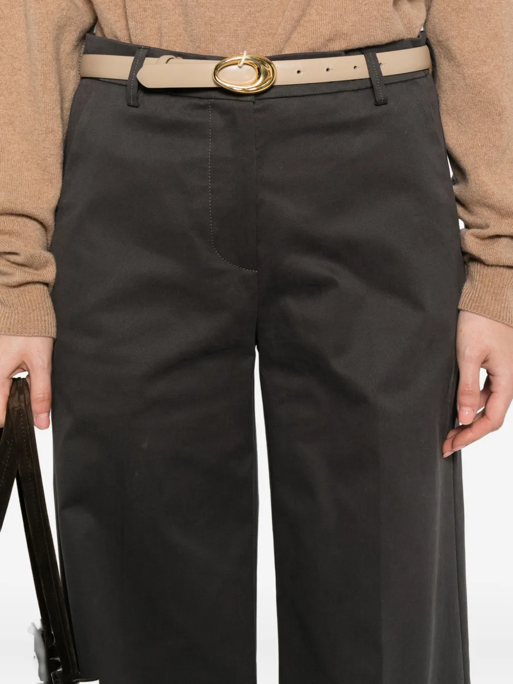 Semicouture Broek met wijde pijpen Grijs