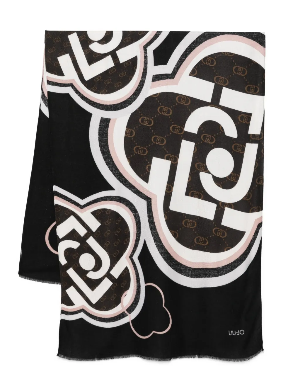 logo-print scarf