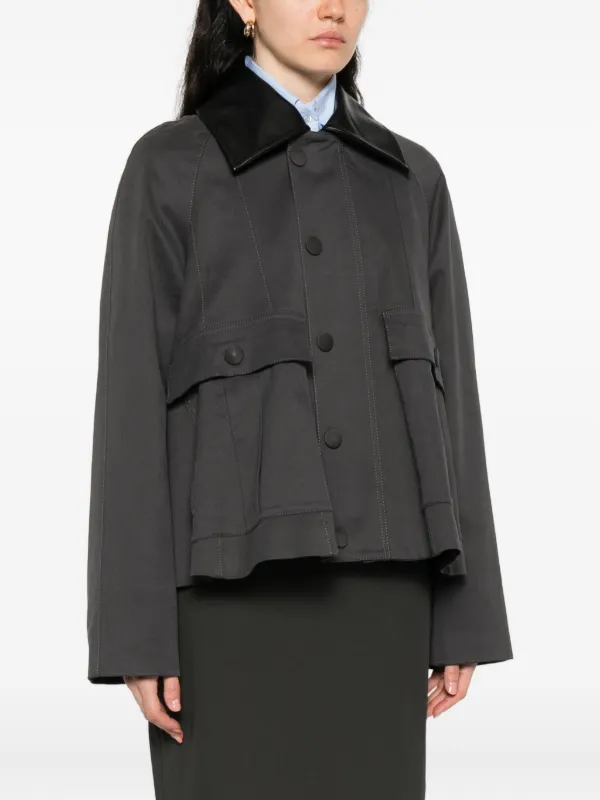 Semicouture レザーカラー ジャケット | グレー | FARFETCH JP
