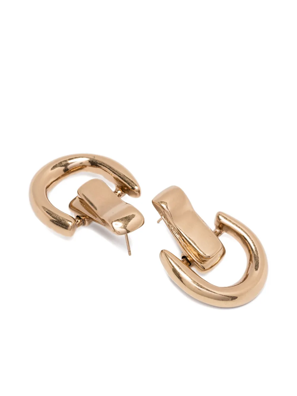 Ermanno Scervino small gold-plated buckle earrings - Goud