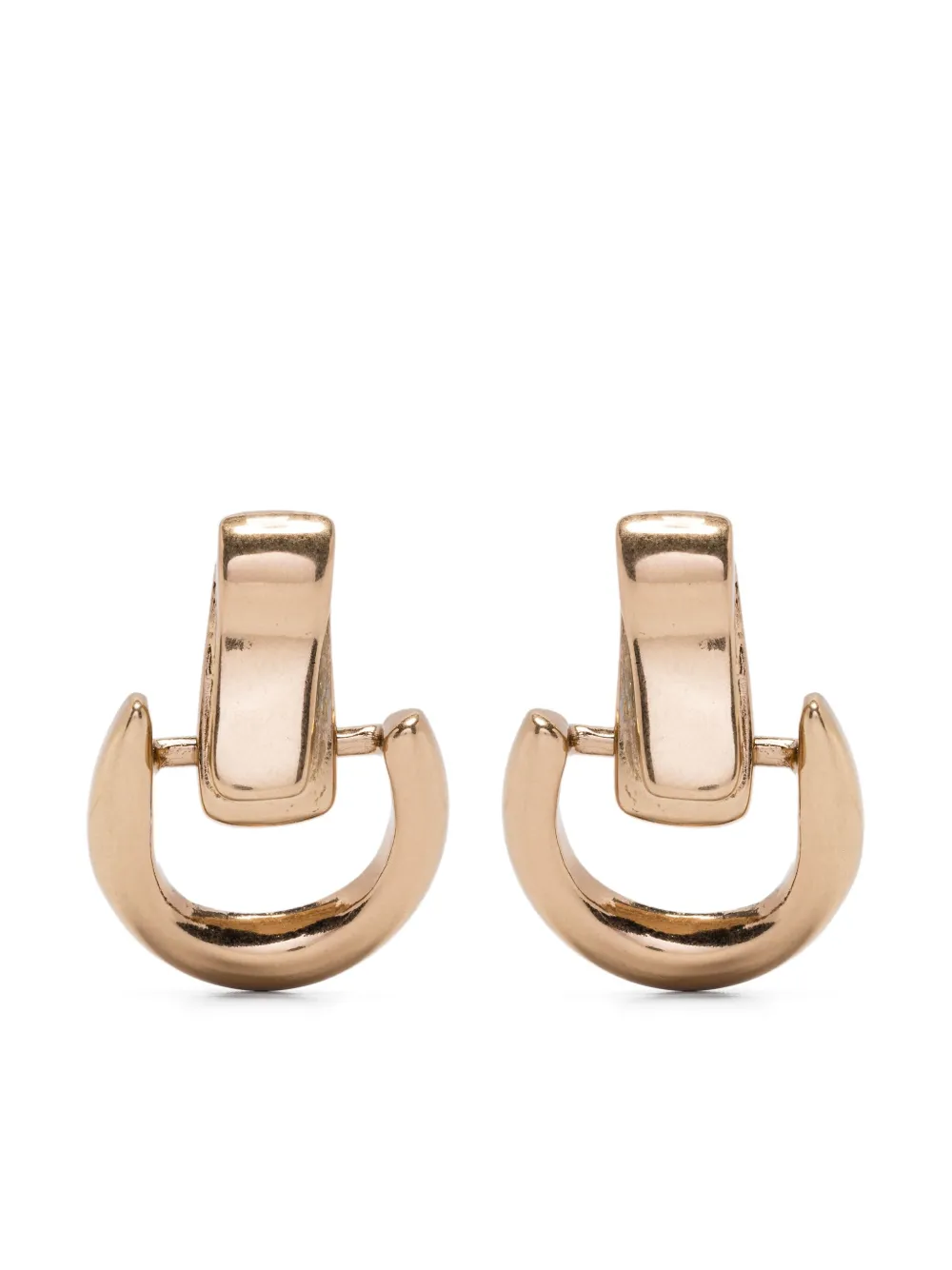 small gold-plated buckle earrings