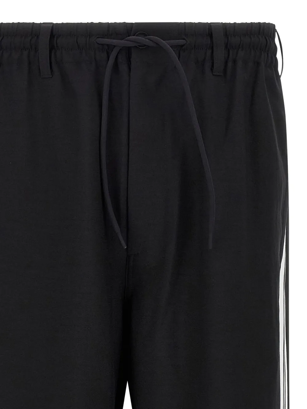 Y-3 ADIDAS Broek met trekkoord en zijstreep Zwart