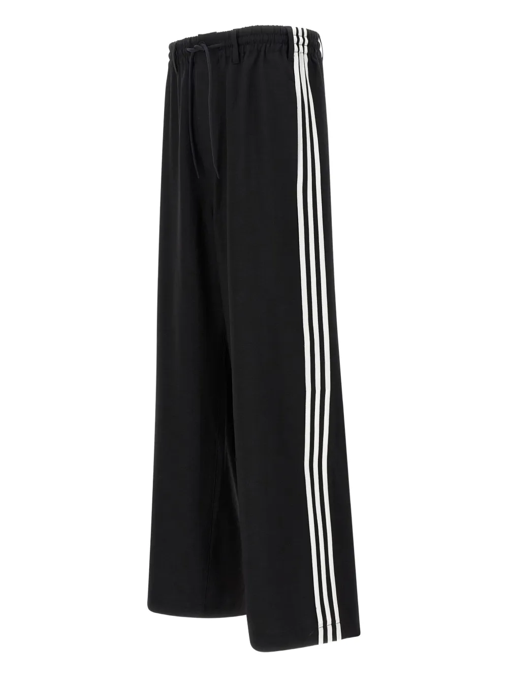Y-3 ADIDAS Broek met trekkoord en zijstreep Zwart