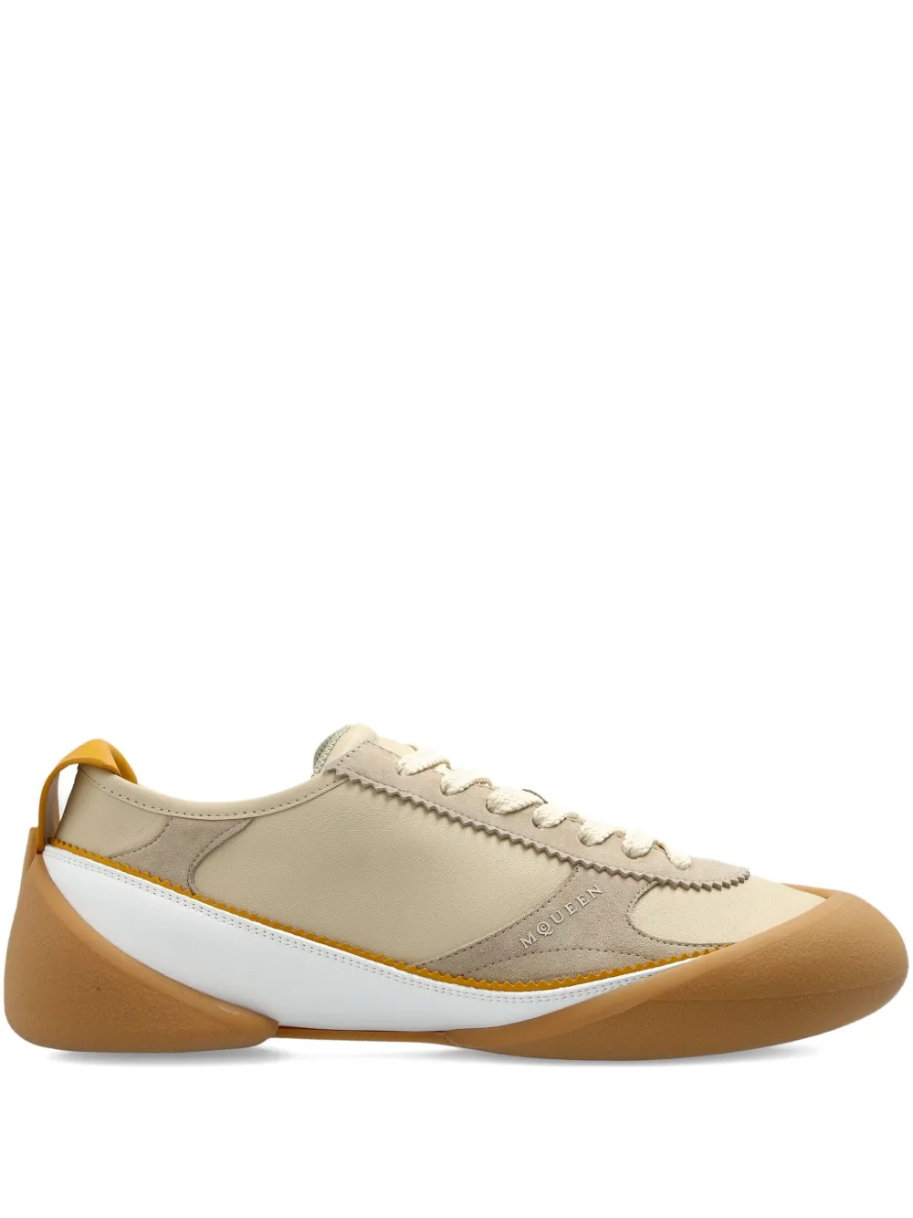 Alexander McQueen leather panelled sneakers Neutrals