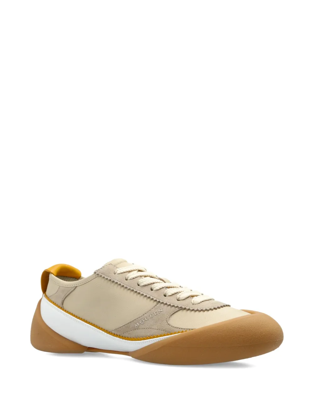 Alexander McQueen leather panelled sneakers Neutrals