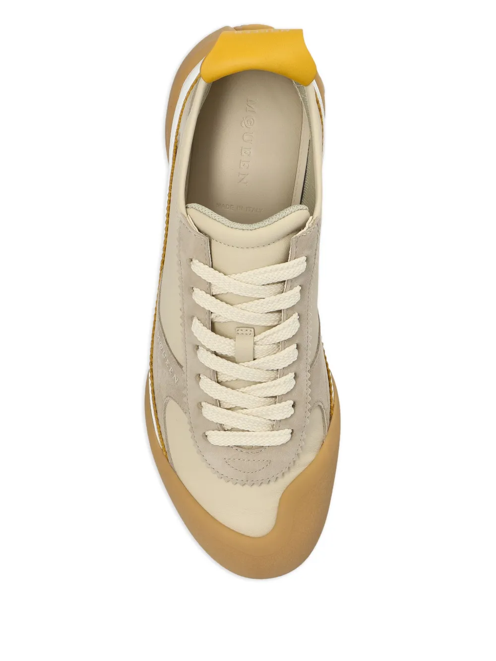 Alexander McQueen leather panelled sneakers Neutrals