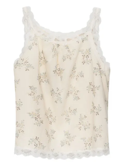 Posse floral lace-trimmed top