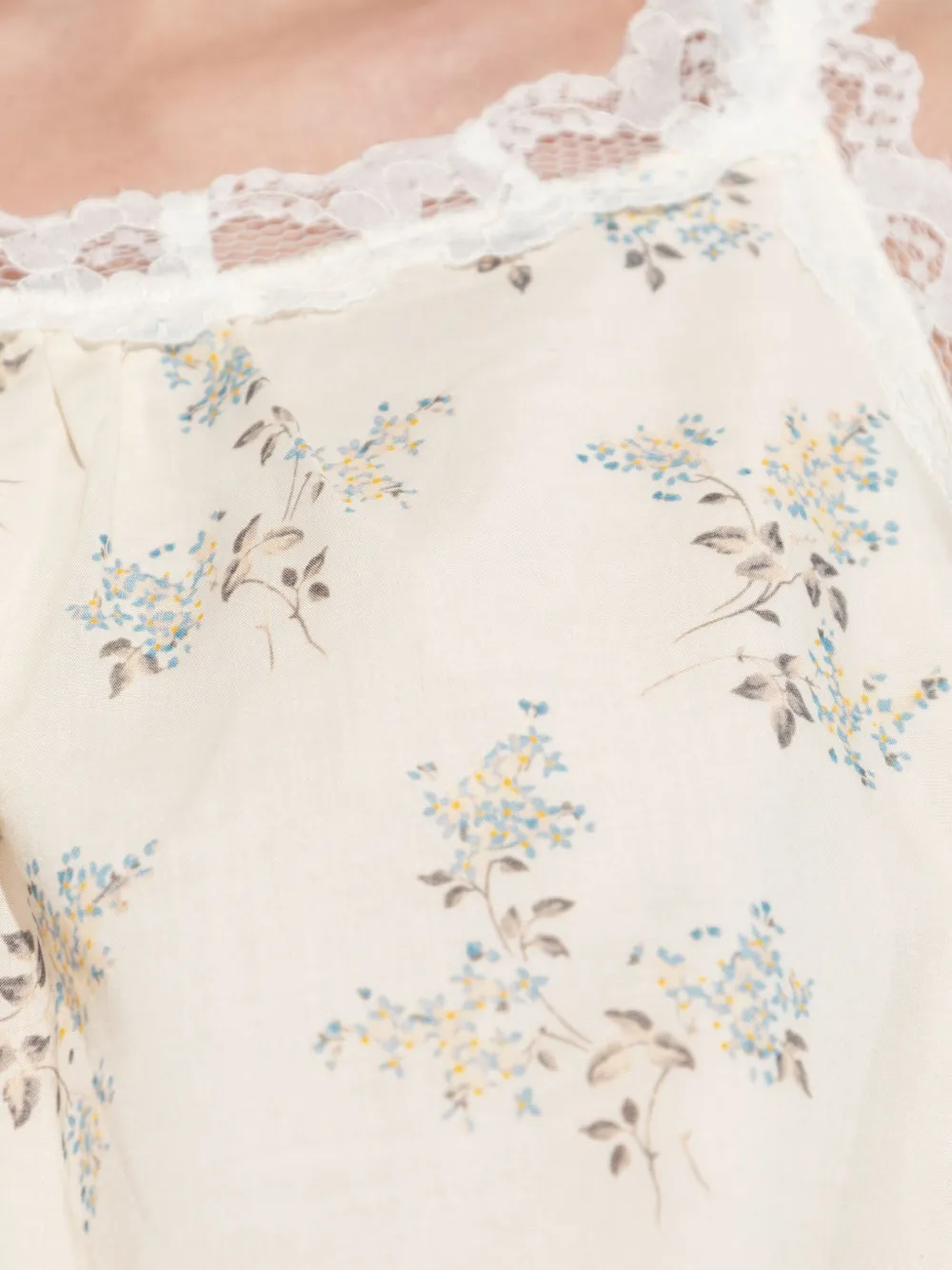 ワンピース loiter Lace-Trimming Dross Posse Floral lace-trimmed Top | Neutrals | FARFETCH