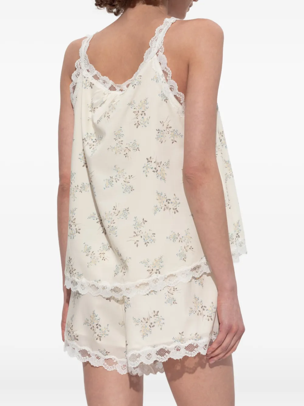 Posse Top met afwerking van kant Beige