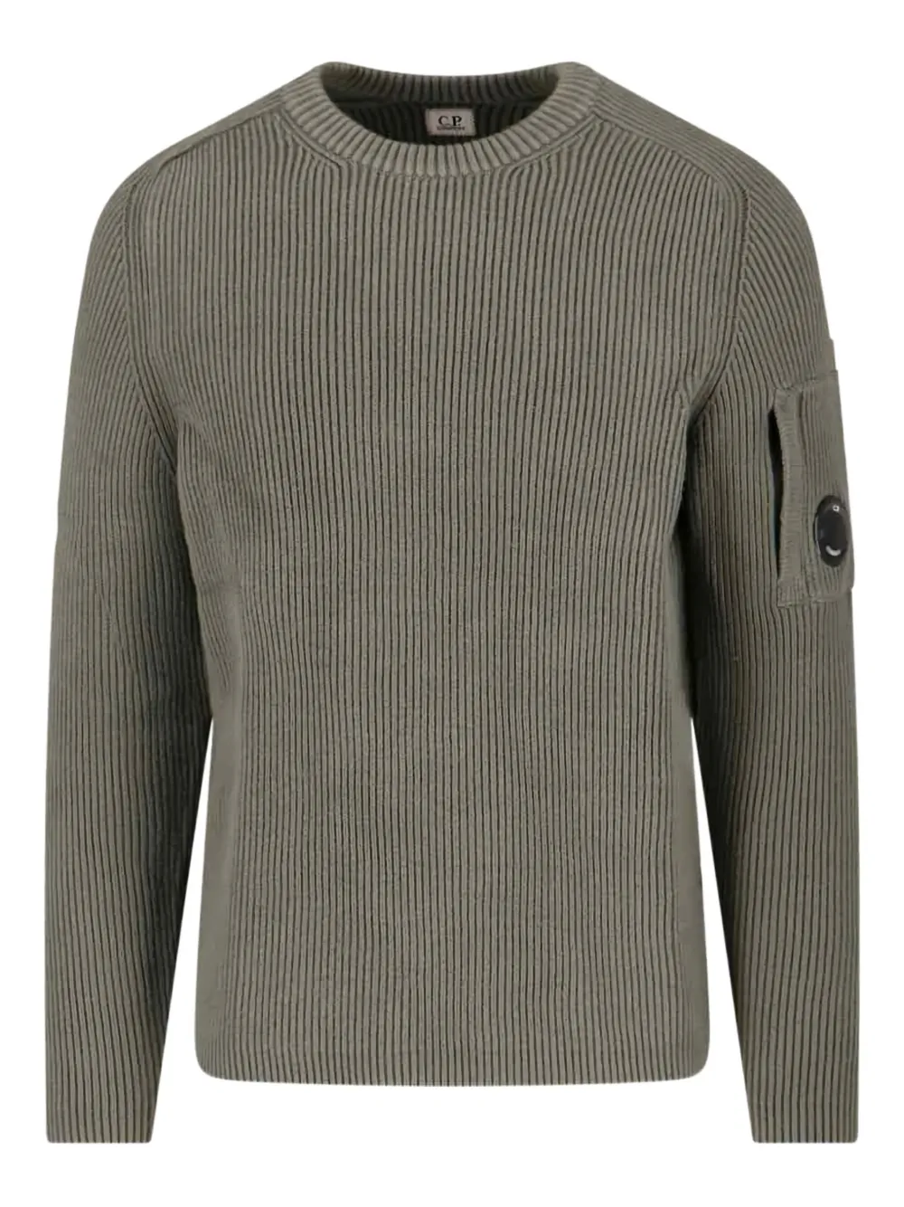 C.P. Company Geribbelde trui met lens detail Grijs