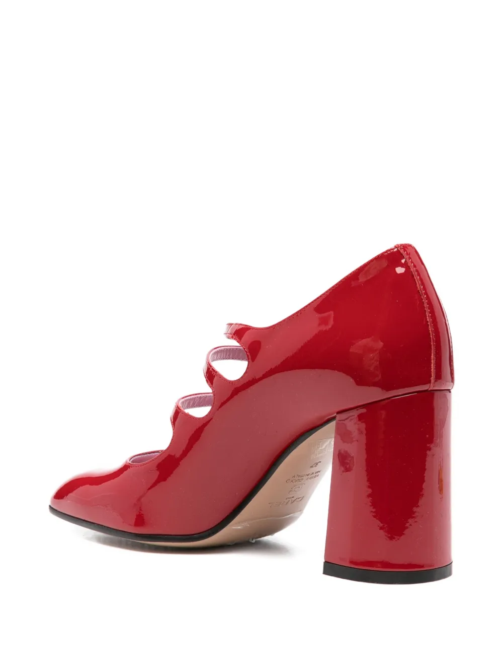 Carel Paris Triple-buckle Patent Pumps In Red
