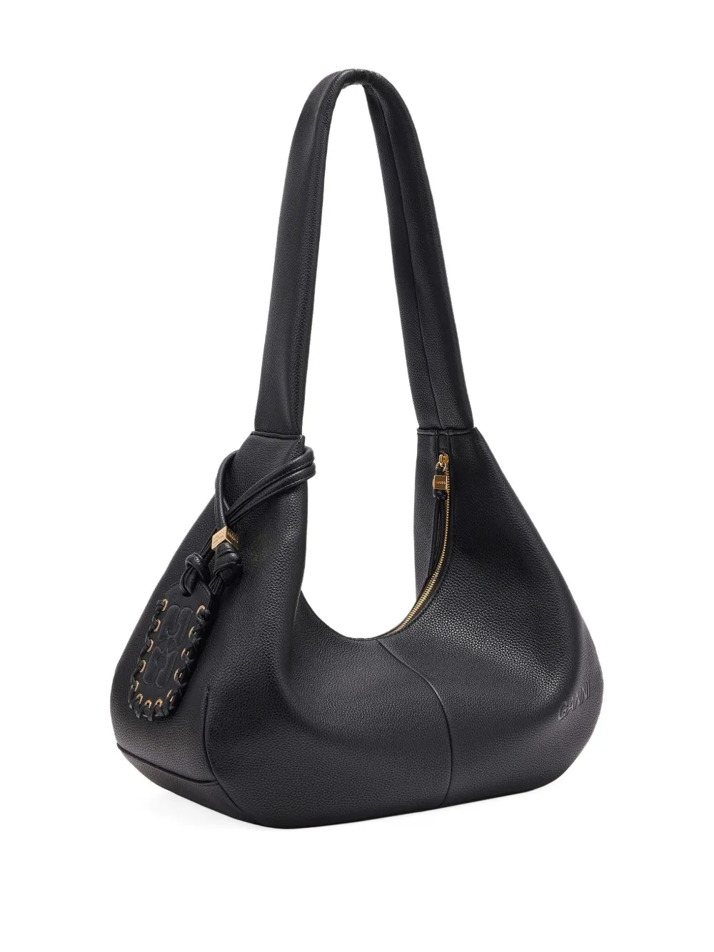 Ganni Medium Hobo Tote Bag In Black