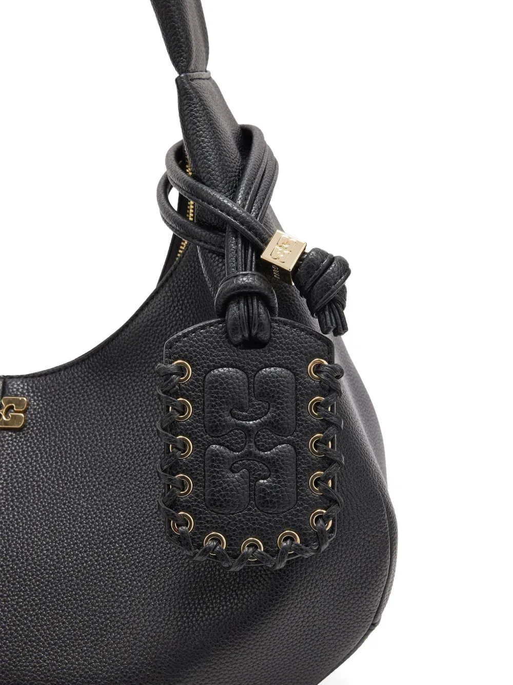Ganni Medium Hobo Tote Bag In Black