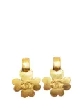 CHANEL Pre-Owned 1995 Gold Plated CC Clover Clip on Earrings costume earrings