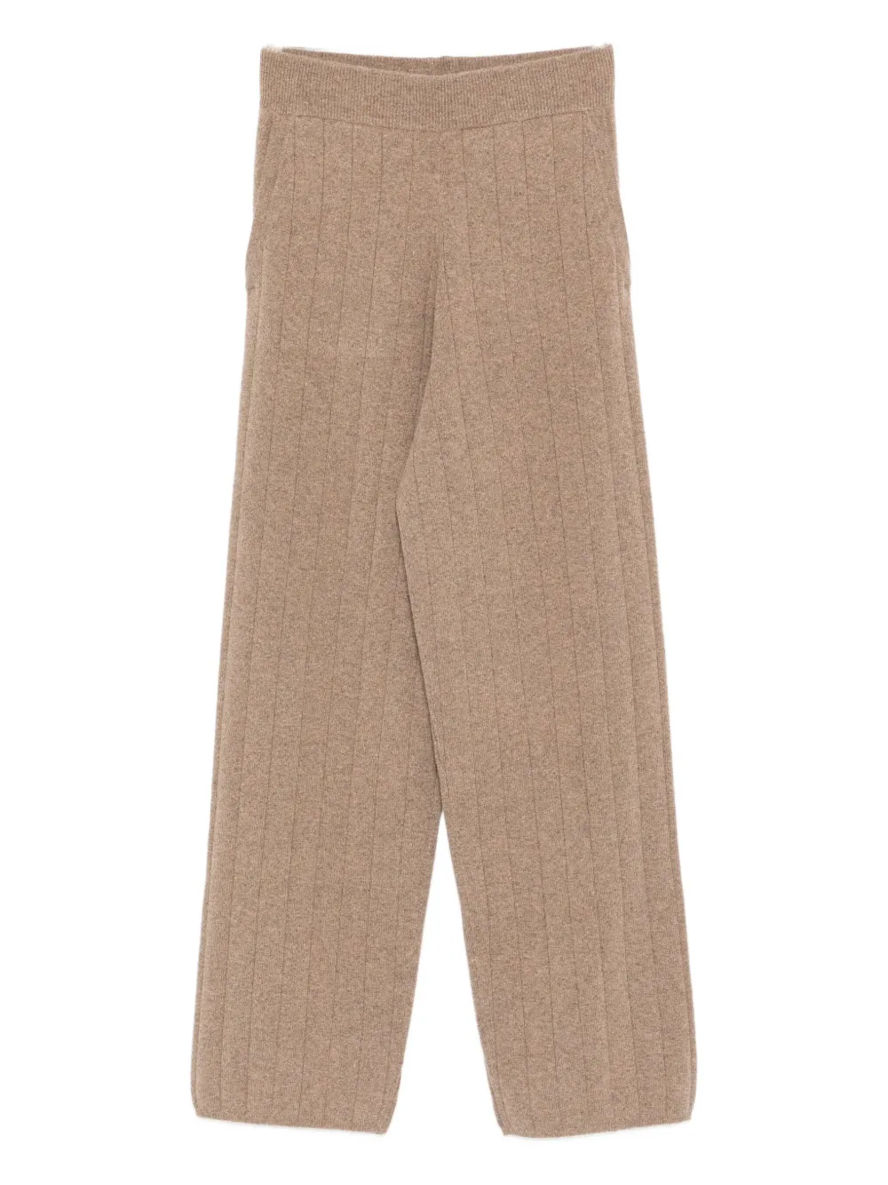 Max Mara ribbed cashmere straight-leg trousers - ブラウン Max Mara ribbed cashmere straight-leg trousers - ブラウン