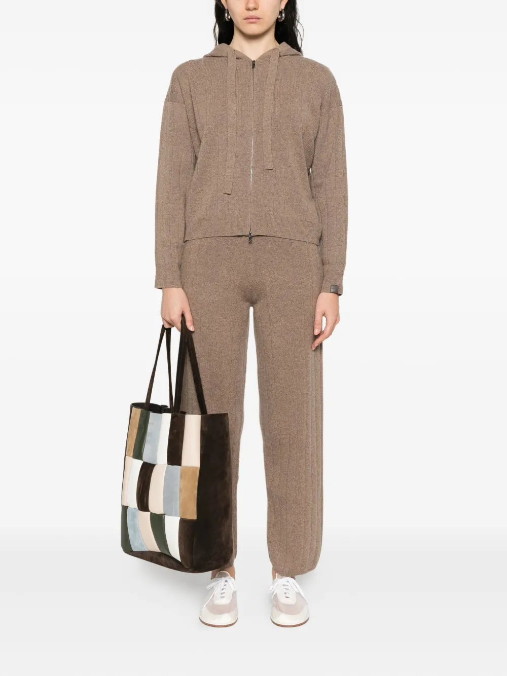 Max Mara ribbed cashmere straight-leg trousers - Bruin