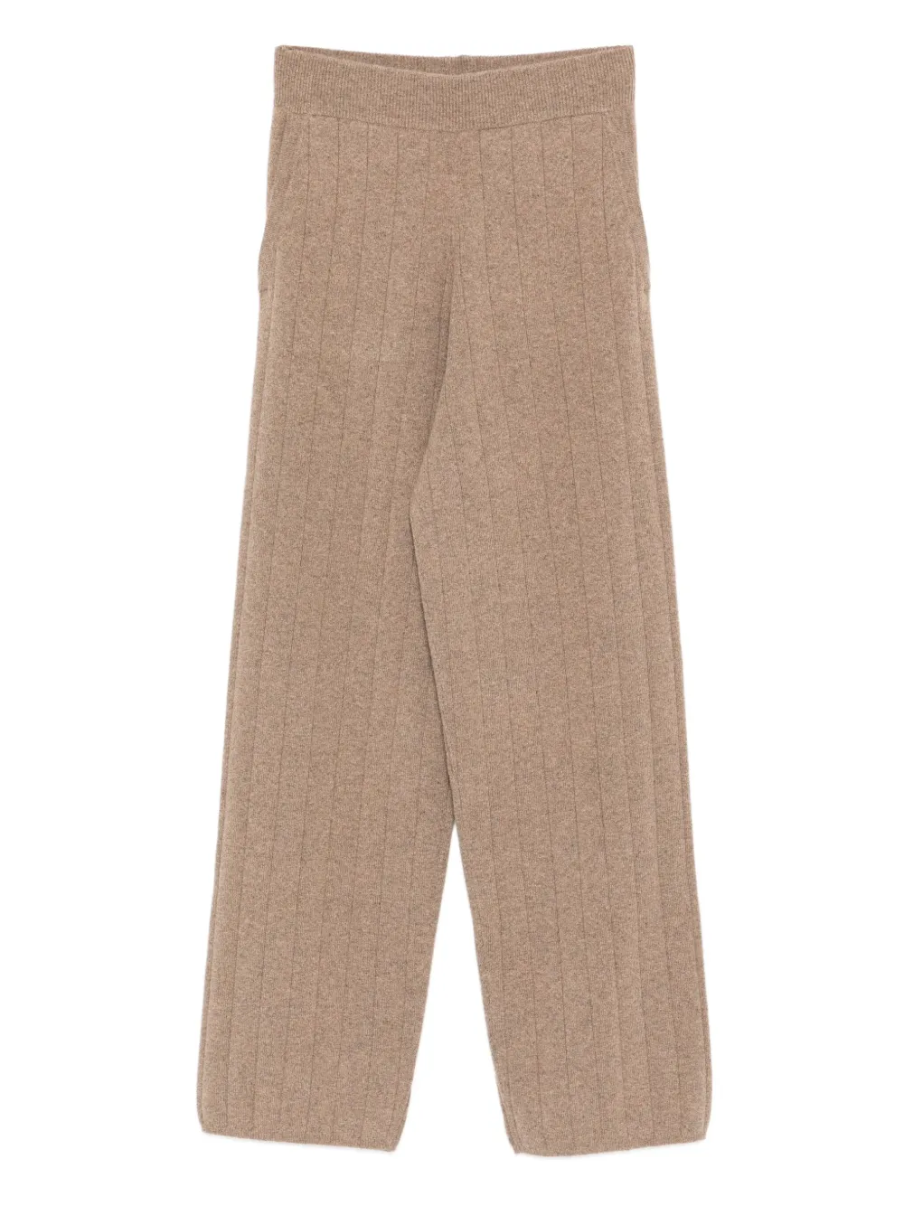 Max Mara Geribbelde kasjmier straight broek Bruin