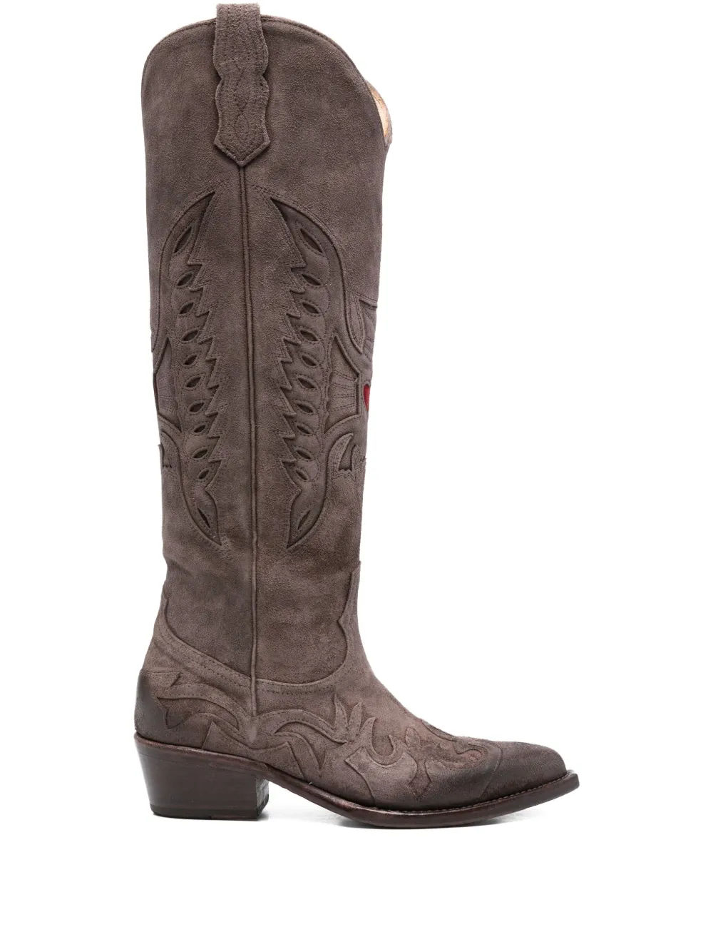 ERALDO eagle-heart suede boots Brown