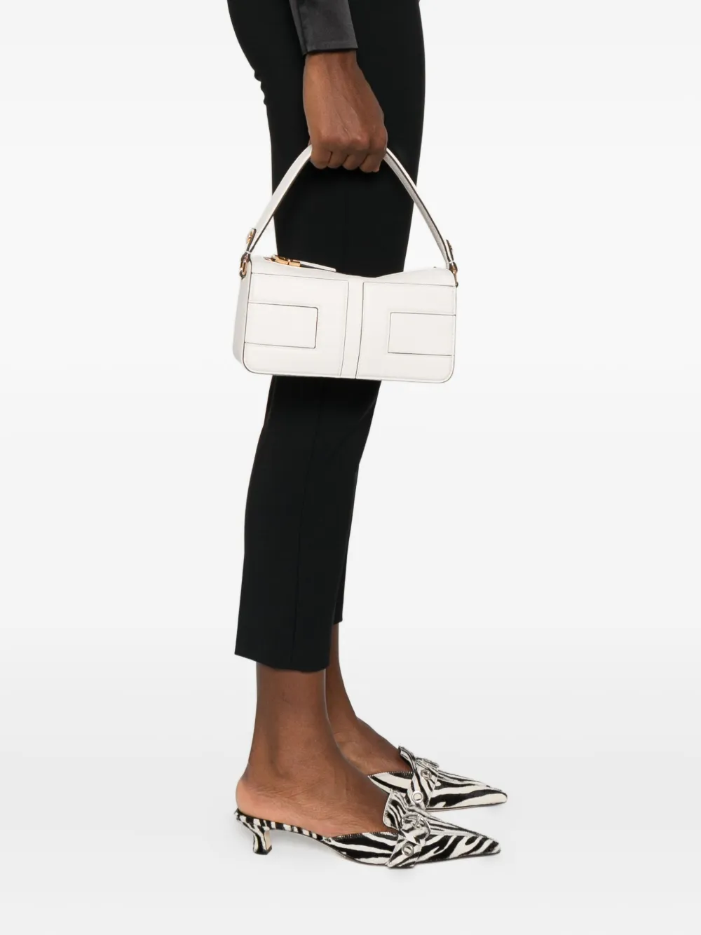 Elisabetta Franchi logo shoulder bag - Beige