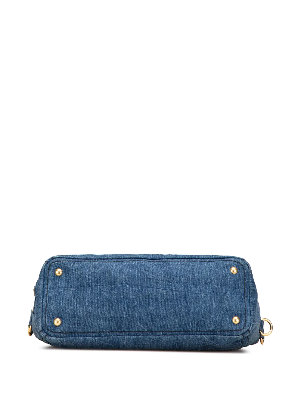 Pre-owned Prada 2013-2025 Denim Canapa Logo Satchel In Blue