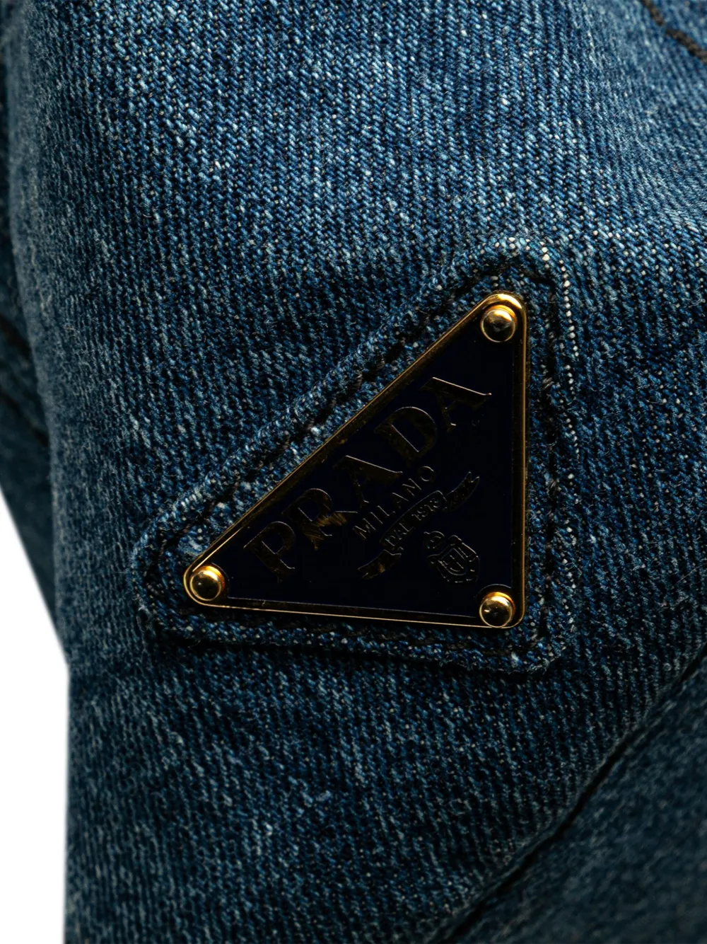 Pre-owned Prada 2013-2025 Denim Canapa Logo Satchel In Blue