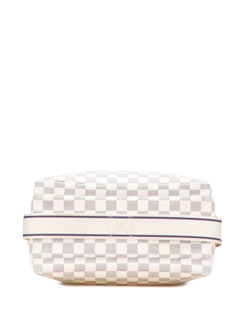 Pre-owned Louis Vuitton 2008 Damier Azur Naviglio Crossbody Bag In White