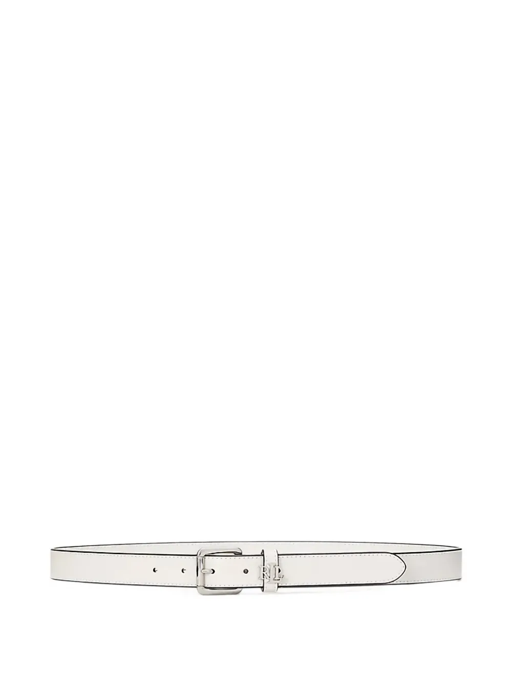 Ralph Lauren Logo-plaque Leather Belt In White