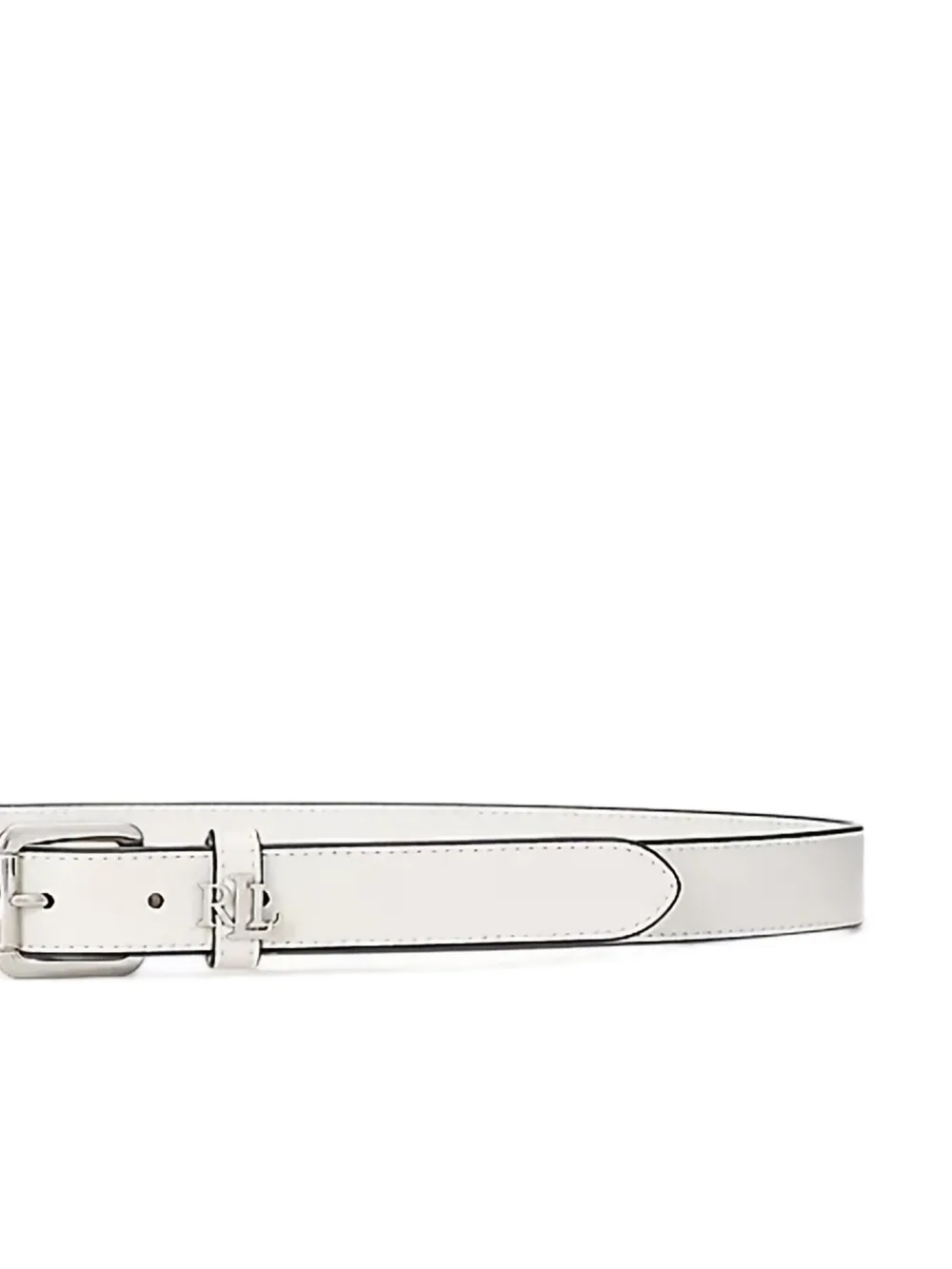 Lauren Ralph Lauren logo-plaque leather belt Wit
