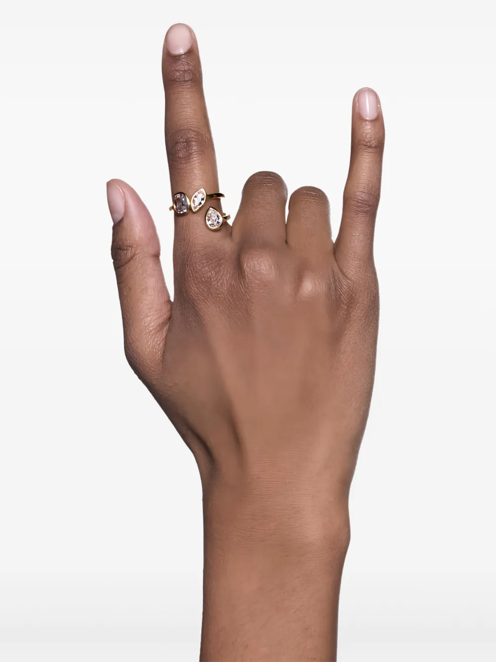 sterling silver pear-cut stone ring